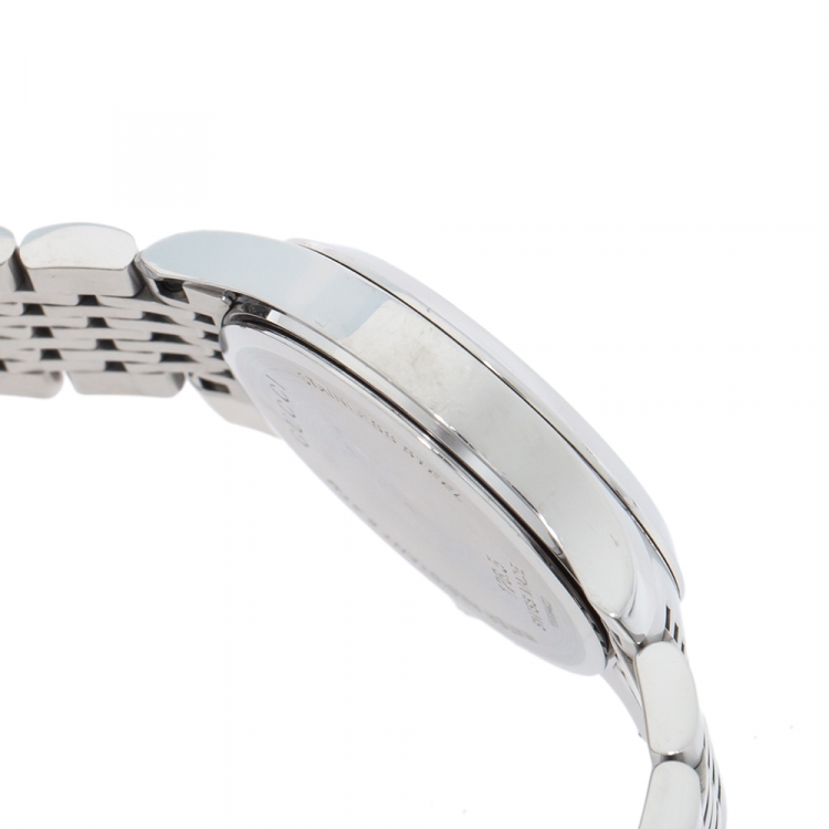 Pre Owned Gucci Silver White Stainless Steel G-Timeless 126.5 Women's Wristwatch 27 mm