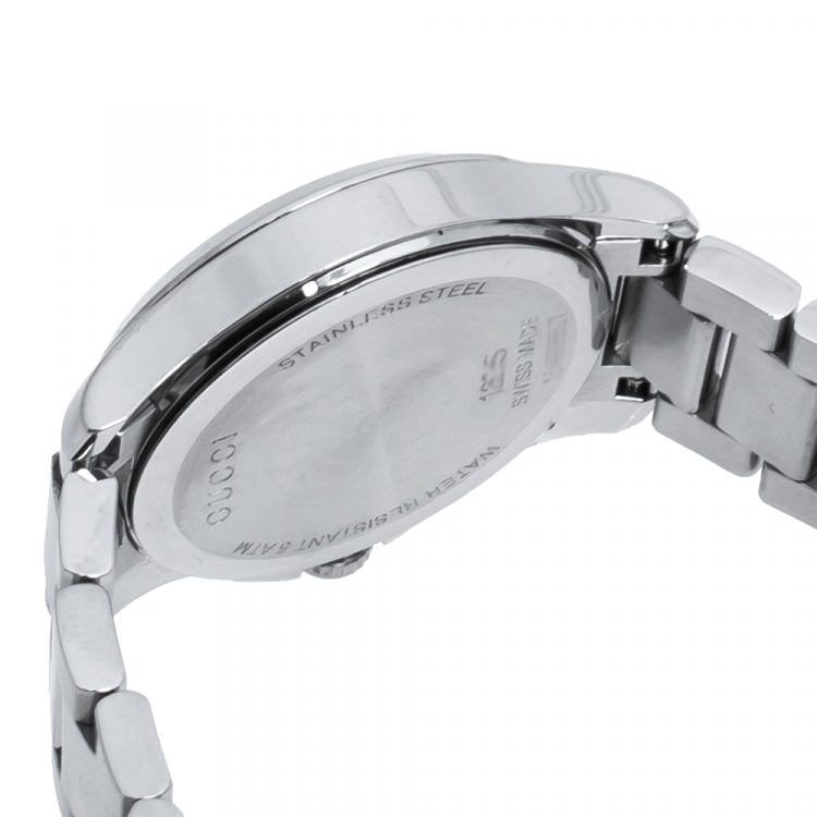 Pre Owned Gucci Grey Stainless Steel G-Timeless 126.4 Women's Wristwatch 27 mm