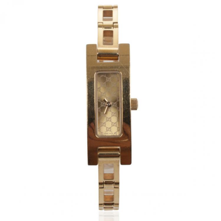 Gucci Yellow Gold Plated Stainless Steel 3900L Womens Wristwatch