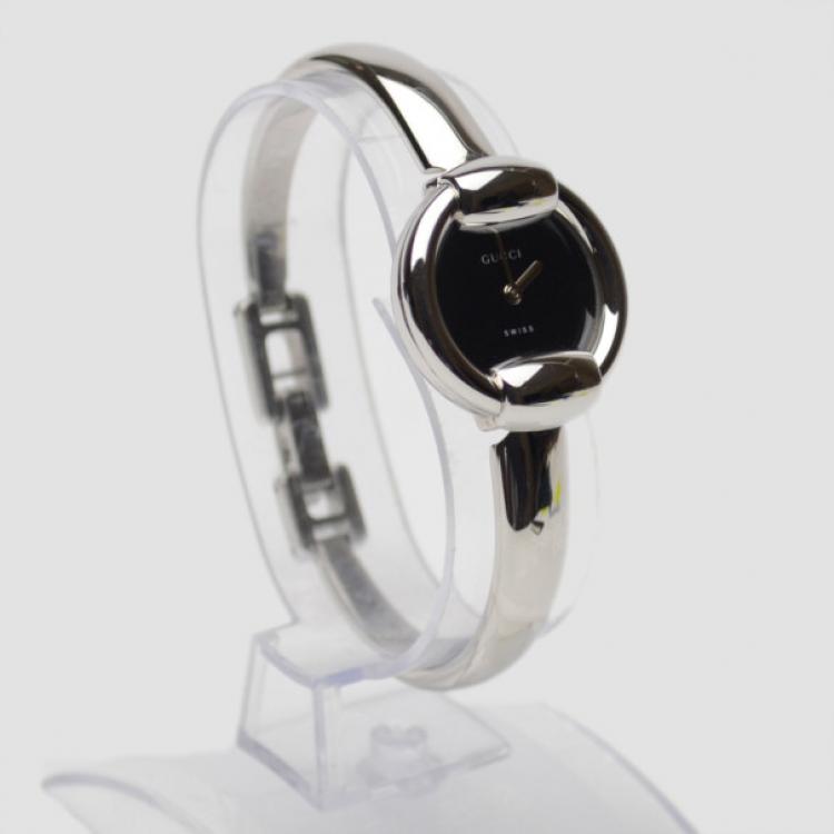 Pre Owned Gucci Black Bangle 1400L Womens Wristwatch 25.5 MM