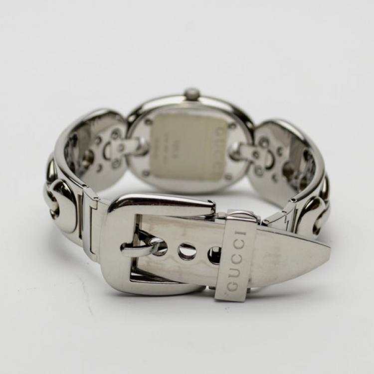 Pre Owned Gucci 121.5 MOP Stainless Steel Ladies Wristwatch 32 MM
