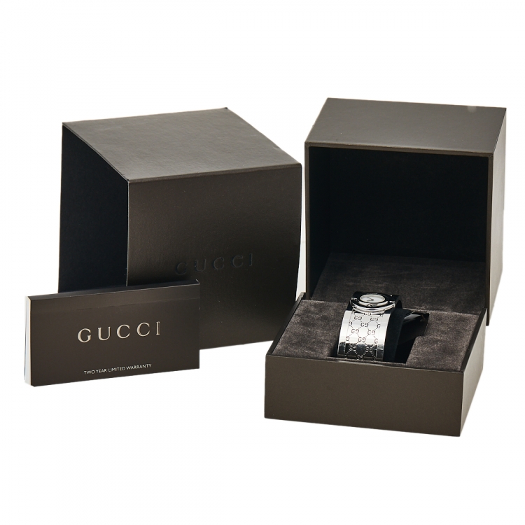 Pre Owned Gucci White Stainless Steel Twirl YA112510 Women's Wristwatch 23 mm