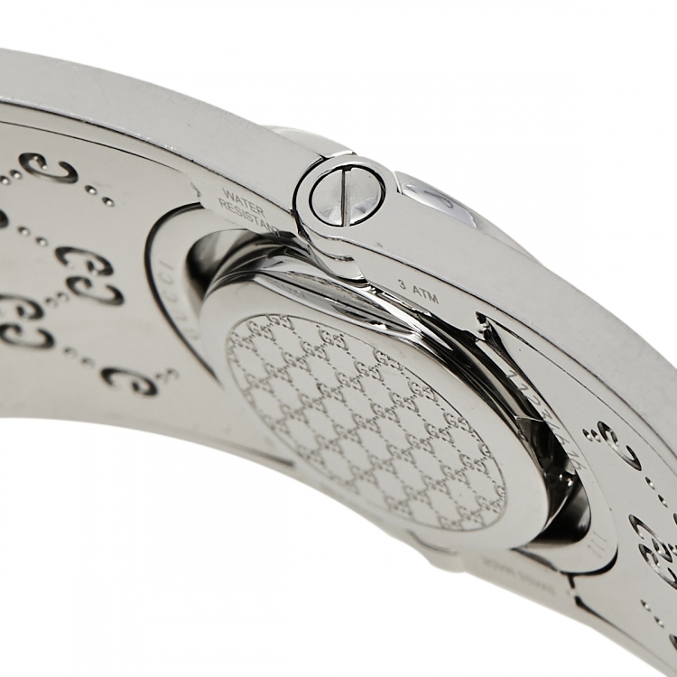 Pre Owned Gucci White Stainless Steel Twirl YA112510 Women's Wristwatch 23 mm