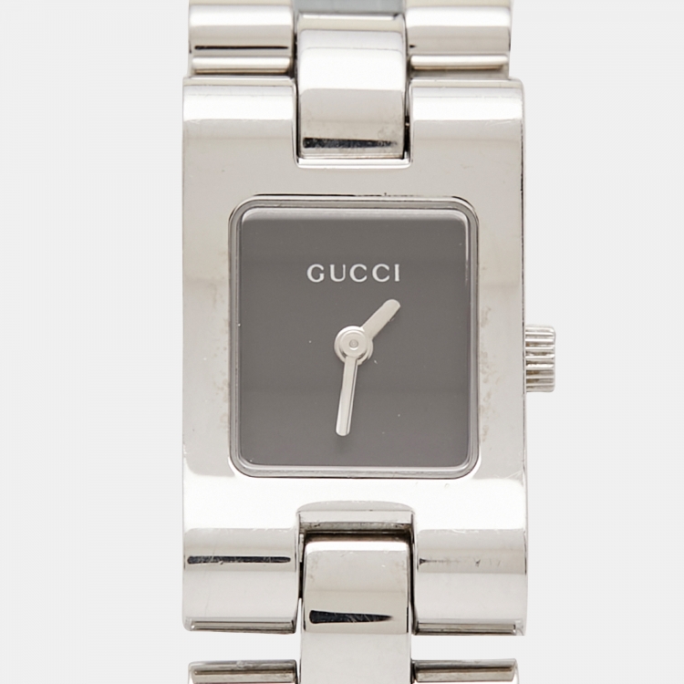 Pre Owned Gucci Black Stainless Steel 2305L Women's Wristwatch 17 mm