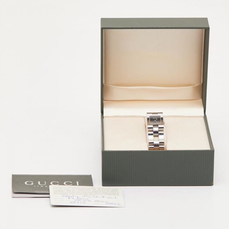 Pre Owned Gucci Black Stainless Steel 2305L Women's Wristwatch 17 mm