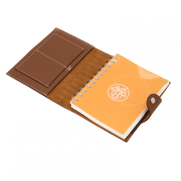 Pre Owned Hermes Gold Togo Leather Small Ulysee Agenda Cover