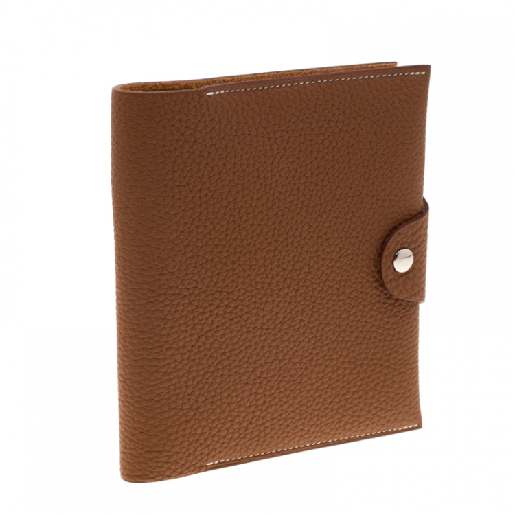 Pre Owned Hermes Gold Togo Leather Small Ulysee Agenda Cover