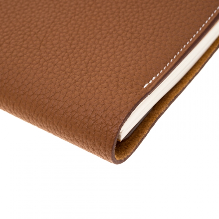 Pre Owned Hermes Gold Togo Leather Small Ulysee Agenda Cover