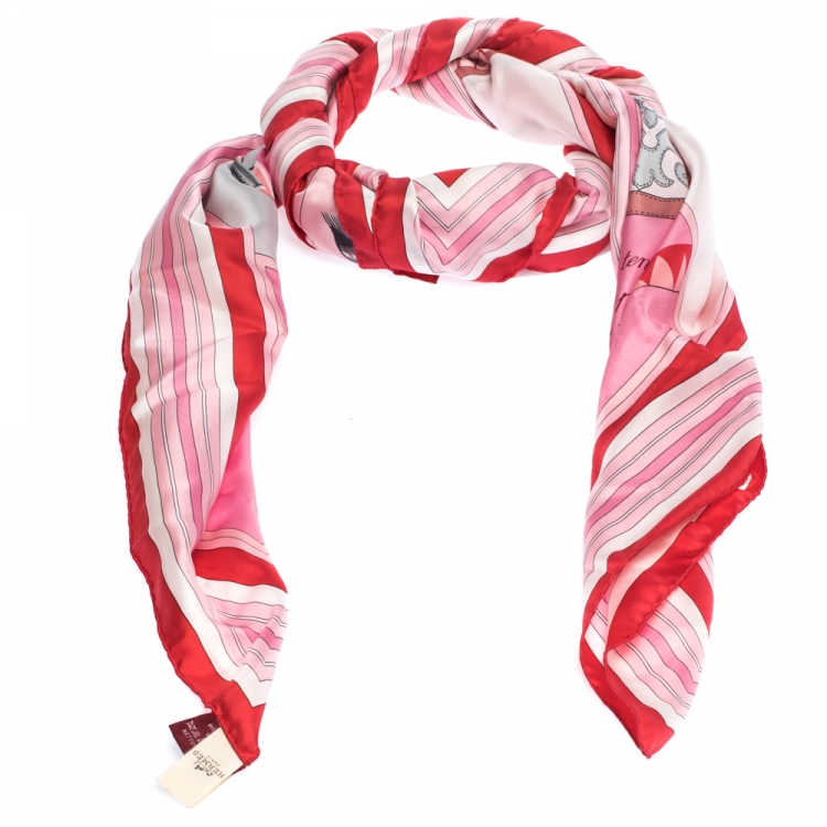 hermes red silk scarf