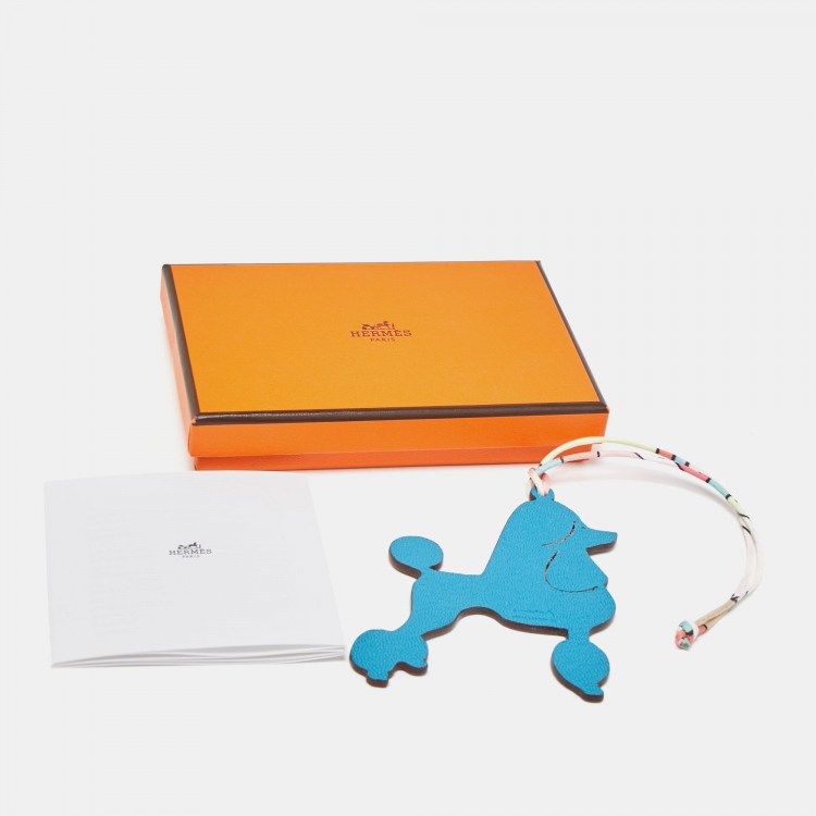 مملوكة مسبقًا Hermes Terre/Blue Izmir Leather Royal Poodle Bag Charm