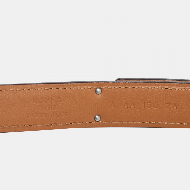 Pre Owned Hermes Blanc/Gold Epsom Leather Kelly Belt 