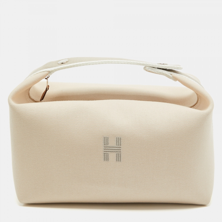 Pre Owned Hermes Natural Canvas Large Bride-a-Brac Pouch