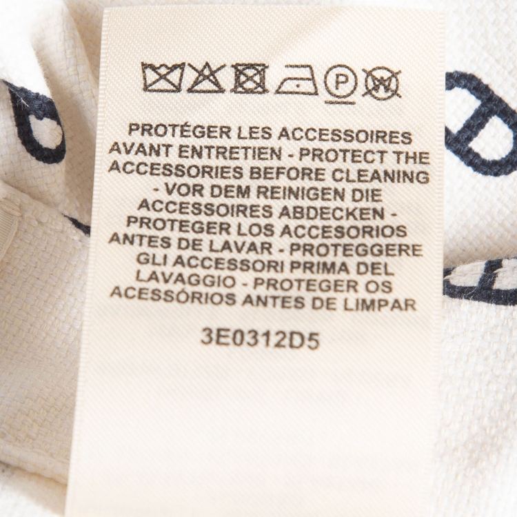 Pre Owned Hermes White Print Denim Chaine d'Ancre Mini Skirt S