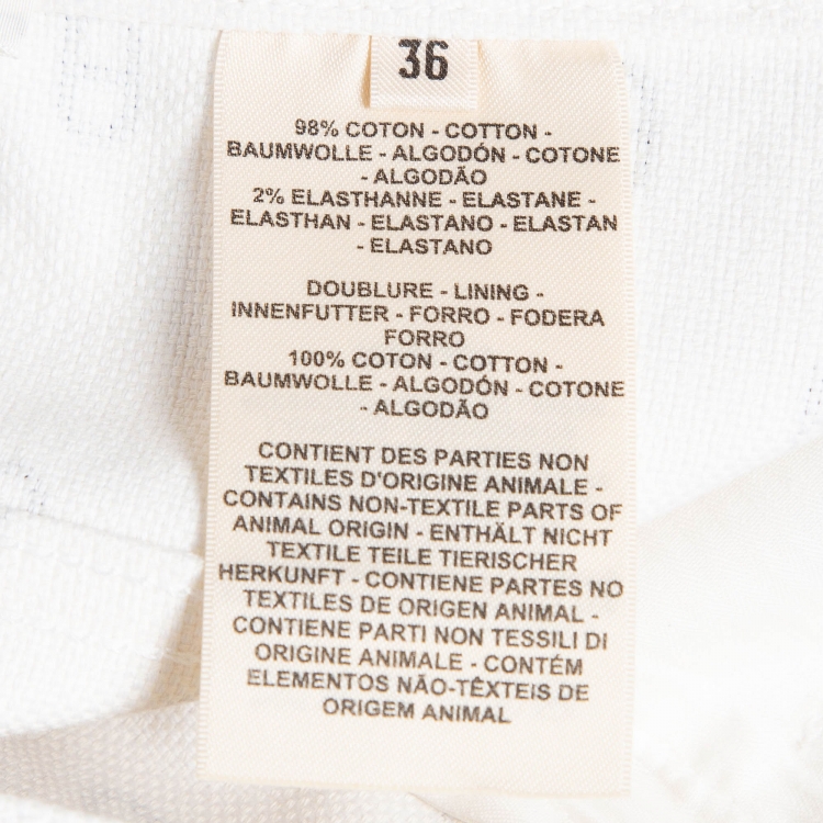 Pre Owned Hermes White Print Denim Chaine d'Ancre Mini Skirt S