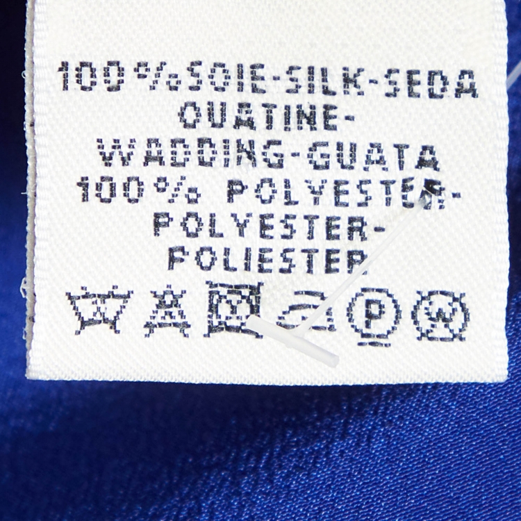 Pre Owned Hermès Blue Silk Sleeveless Pleated Maxi Dress M