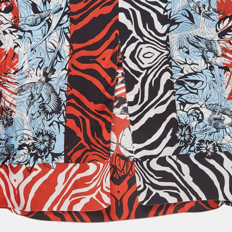 Pre Owned Hermès Multicolor Printed Silk Jungle Love Wild Kaftan Dress S