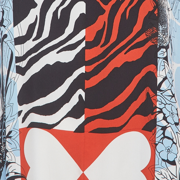 Pre Owned Hermès Multicolor Printed Silk Jungle Love Wild Kaftan Dress S