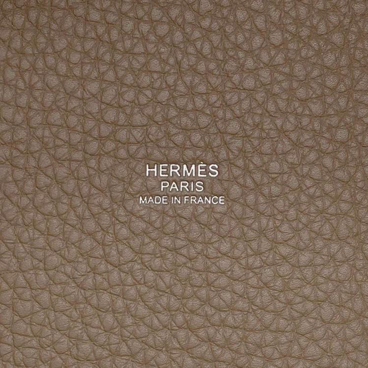 Pre Owned Hermes Etoupe Taurillon Clemence Leather Picotin Lock 22 Bag