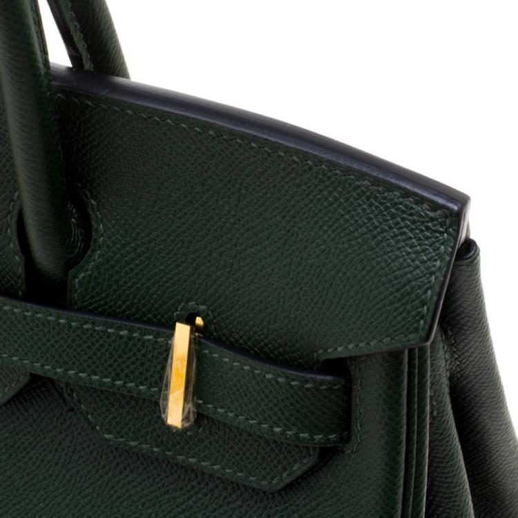 Hermes Dark Green Epsom Leather Gold 