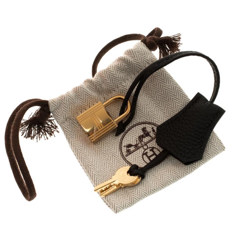 Pre Owned Hermes Black Togo Leather Gold Hardware Kelly Retourne 28 Bag