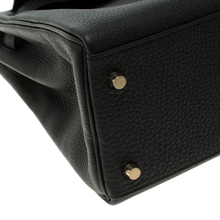 Pre Owned Hermes Black Togo Leather Gold Hardware Kelly Retourne 28 Bag