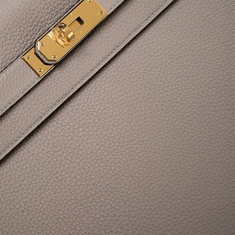 Pre Owned Hermes Gris Asphalt Togo Leather Gold Hardware Kelly Retourne 32 Bag