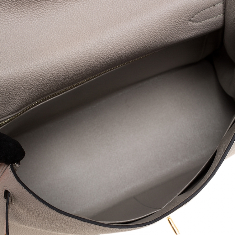 Pre Owned Hermes Gris Asphalt Togo Leather Gold Hardware Kelly Retourne 32 Bag