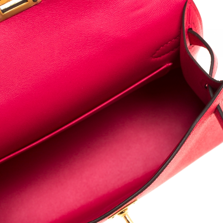مملوكة مسبقًا Hermes Red Vermillion Epsom Leather Gold Hardware Mini II Kelly Bag