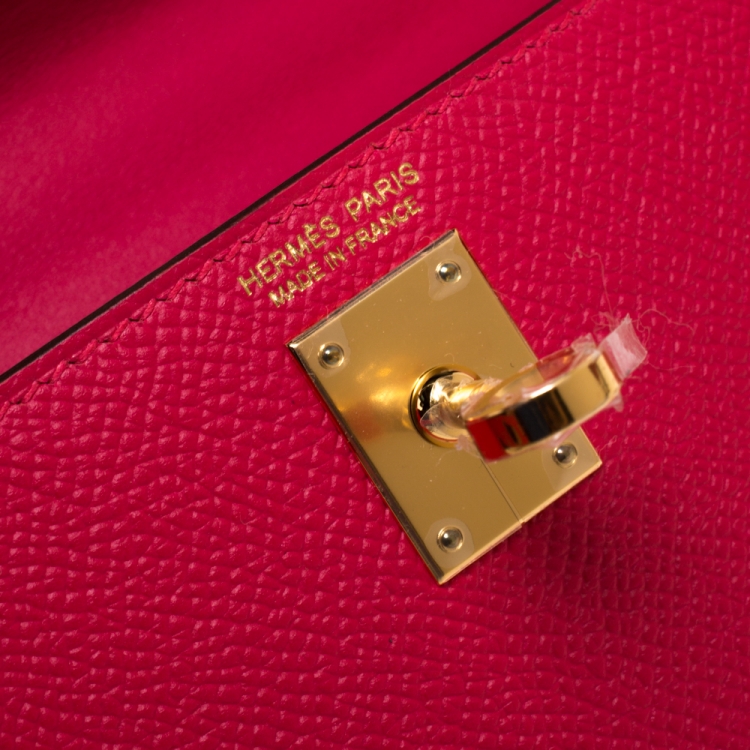 مملوكة مسبقًا Hermes Red Vermillion Epsom Leather Gold Hardware Mini II Kelly Bag