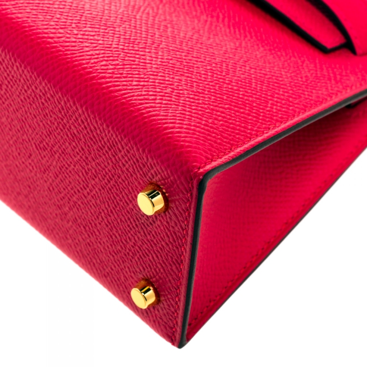 مملوكة مسبقًا Hermes Red Vermillion Epsom Leather Gold Hardware Mini II Kelly Bag