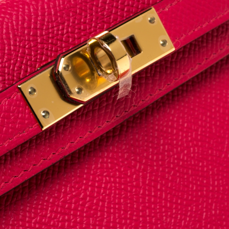 مملوكة مسبقًا Hermes Red Vermillion Epsom Leather Gold Hardware Mini II Kelly Bag