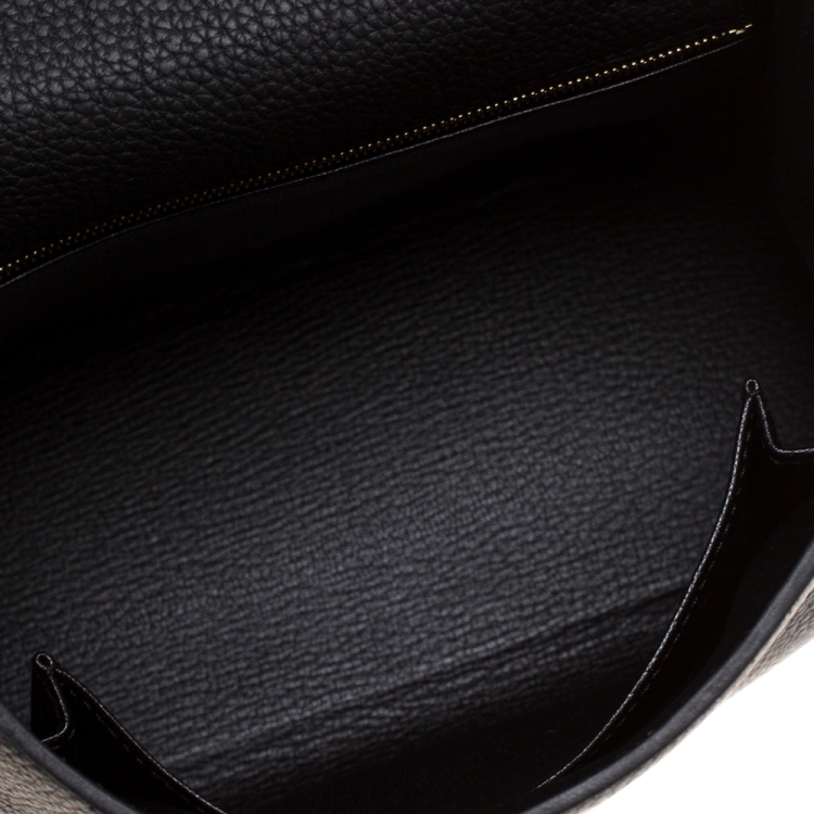 Pre Owned Hermes Black Togo Leather Gold Hardware Kelly Retourne 25 Bag