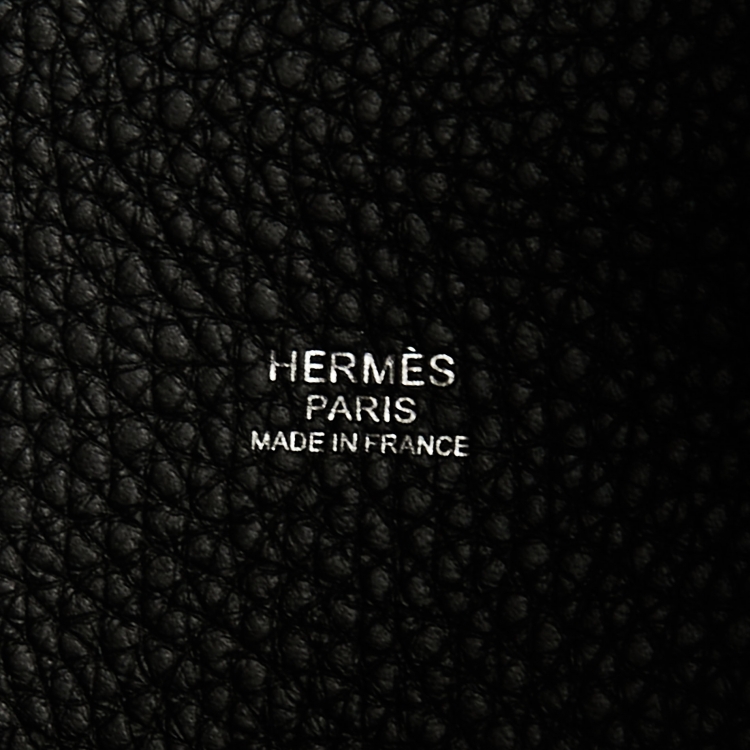 Pre Owned Hermes Noir Taurillon Clemence Leather Monochrome Picotin Lock 22 Bag