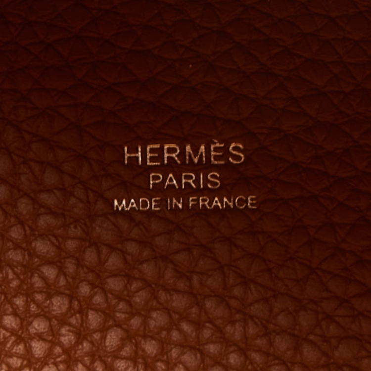 Pre Owned Hermes Gold Taurillon Clemence Leather Picotin Lock 22 Bag
