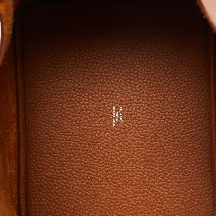 Pre Owned Hermes Gold Taurillon Clemence Leather Picotin Lock 22 Bag