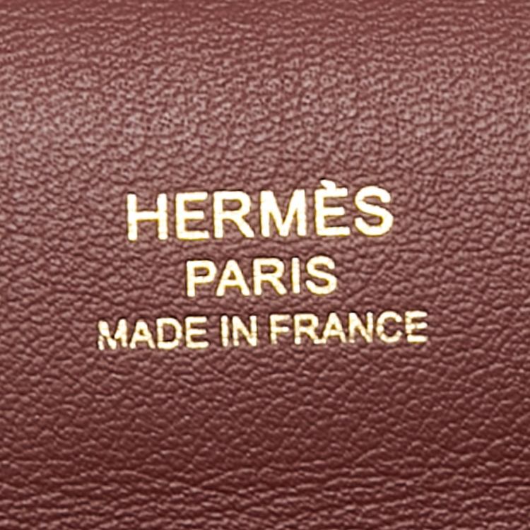 Pre Owned Hermes Rouge H Evercolor and Swift Leather Gold Finish 24/24 21 Bag
