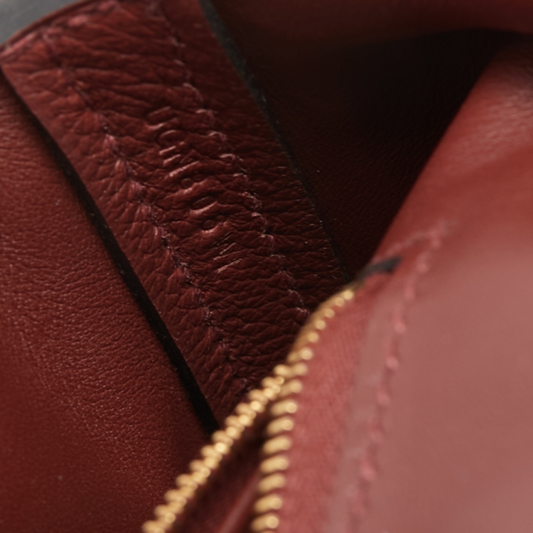 Pre Owned Hermes Rouge H Evercolor and Swift Leather Gold Finish 24/24 21 Bag