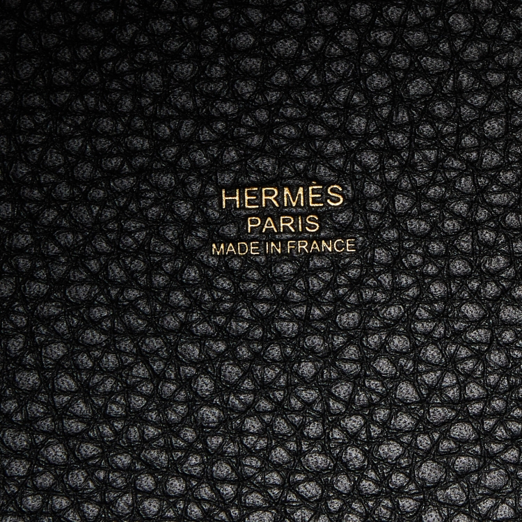 Pre Owned Hermes Noir Togo Leather Picotin Lock 22 Bag