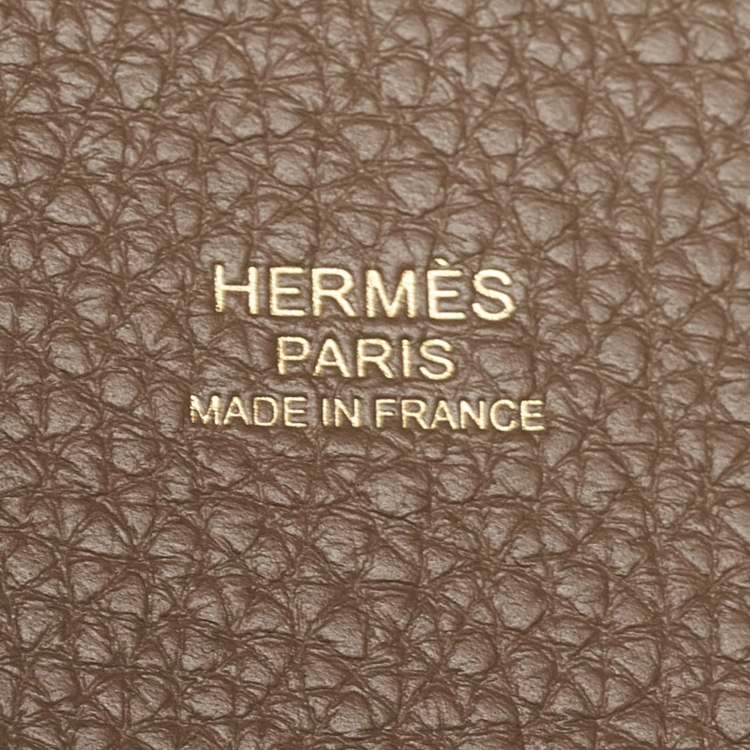 Pre Owned Hermes Etoupe Taurillon Clemence Leather Picotin Lock 22 Bag