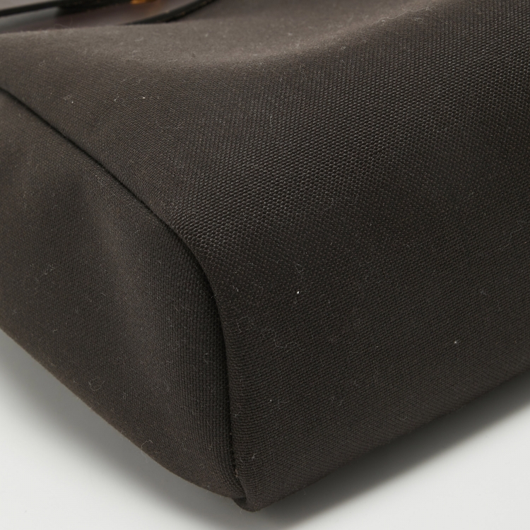 Pre Owned Hermès Ebene Toile Militaire and Vache Hunter Leather Herbag a Dos Zip Retourne Backpack