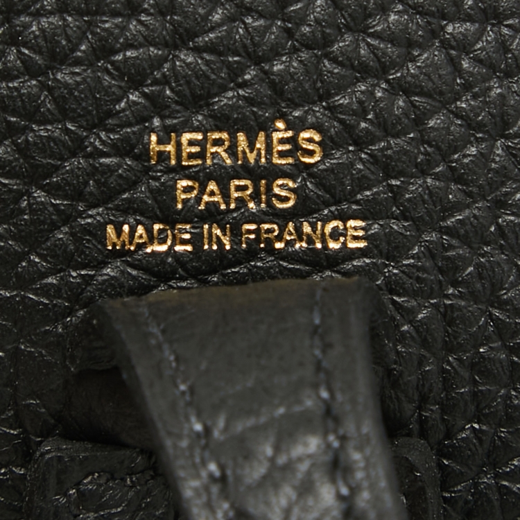 Pre Owned Hermès  Black Taurillon Clemence Leather Evelyne TPM Bag 