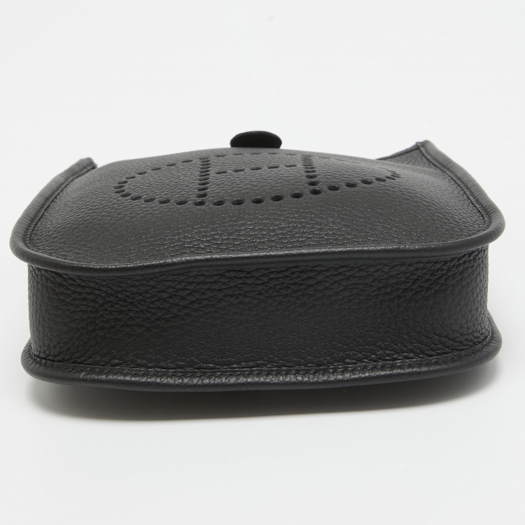 Pre Owned Hermès  Black Taurillon Clemence Leather Evelyne TPM Bag 