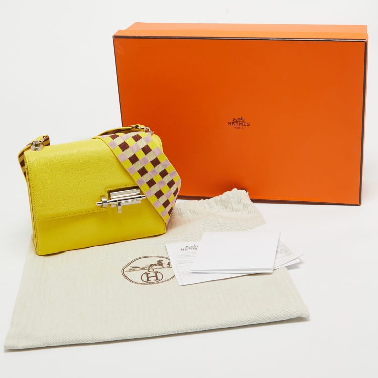 مملوكة مسبقًا Hermes Jaune Citron Chevre Mysore Leather Mini Verrou Bag