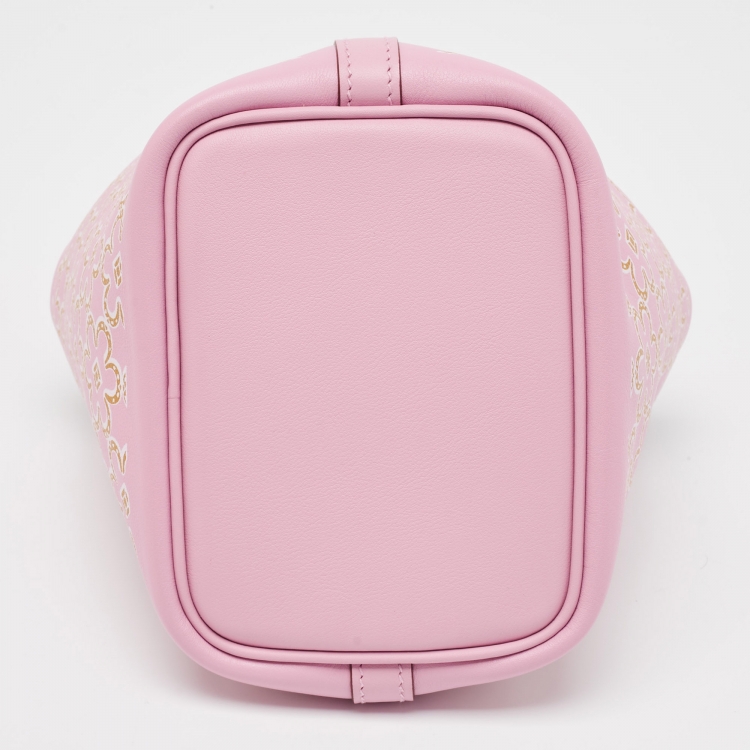 Pre Owned Hermes Mauve Sylvestre/Cuivre/Blanc Swift Leather Lucky Daisy Picotin Lock Micro Bag