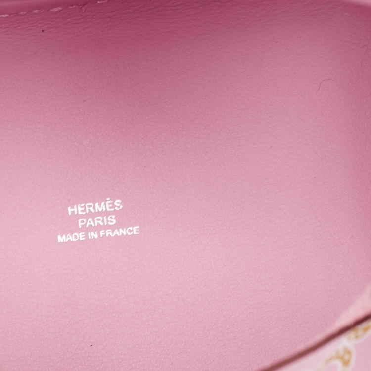 Pre Owned Hermes Mauve Sylvestre/Cuivre/Blanc Swift Leather Lucky Daisy Picotin Lock Micro Bag