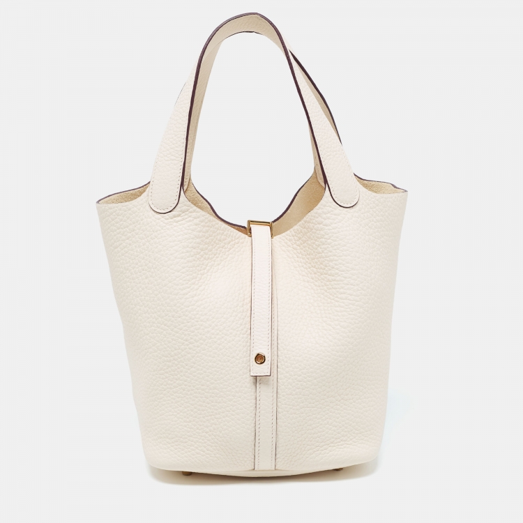 Pre Owned Hermès Nata Taurillon Clemence Leather Picotin Lock 22 Bag