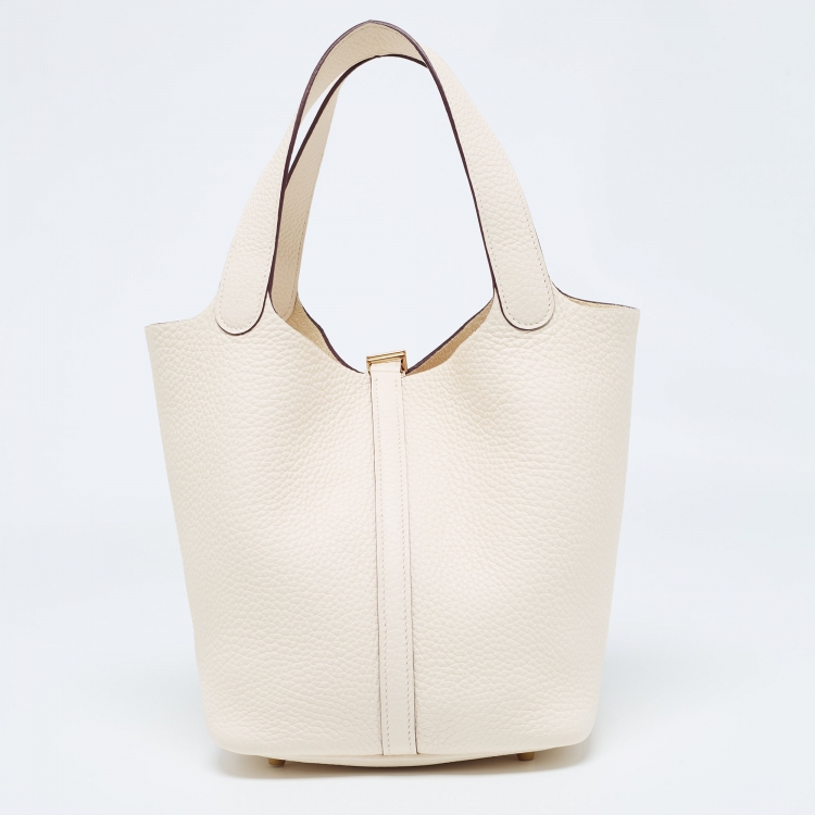 Pre Owned Hermès Nata Taurillon Clemence Leather Picotin Lock 22 Bag