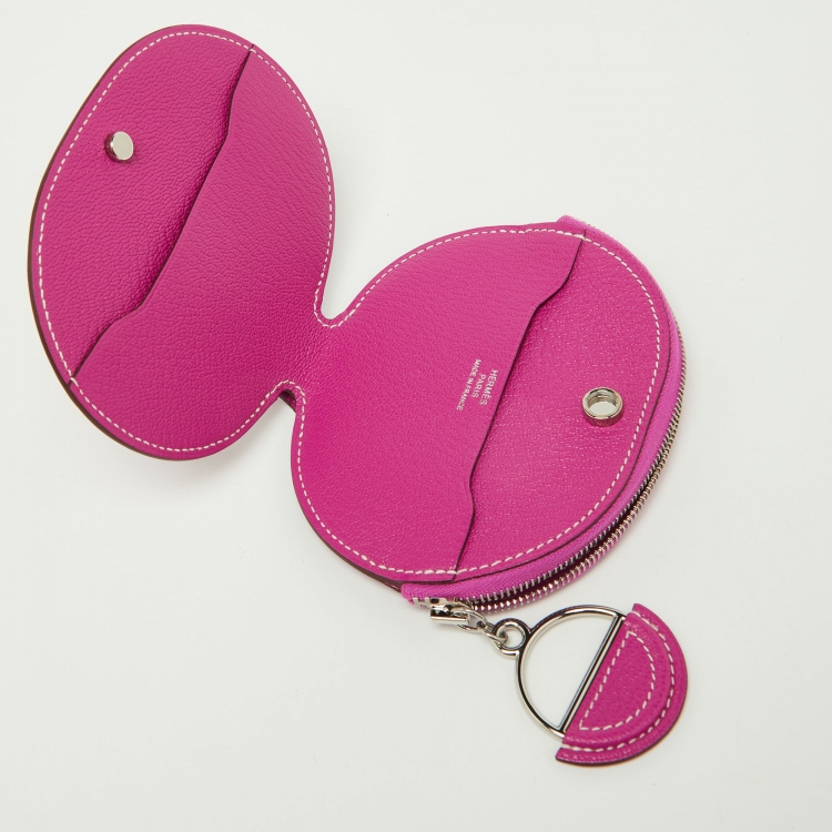 Pre Owned Hermès Magnolia/Jaune Citron/Bleu Hydra Chevre Leather In-The-Loop Wink Card Holder