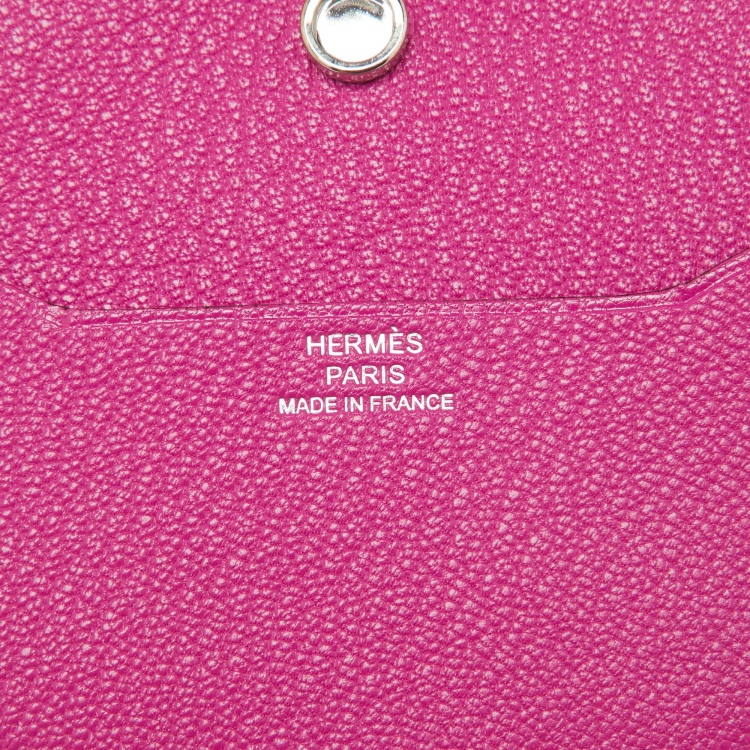 Pre Owned Hermès Magnolia/Jaune Citron/Bleu Hydra Chevre Leather In-The-Loop Wink Card Holder