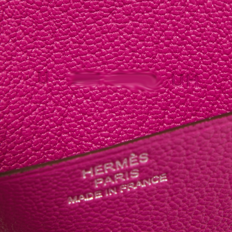 Pre Owned Hermès Magnolia/Jaune Citron/Bleu Hydra Chevre Leather In-The-Loop Wink Card Holder